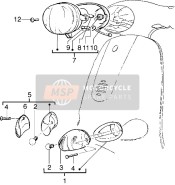 561007, Left Front Turn Indicator Glass, Piaggio, 0