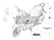 2H002093, Front Shield Decal Kit, Piaggio, 0