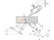 871205, Motor Suspensie Rechtsaf Steun, Piaggio, 2