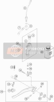 78013050044, Fussbremshebel Kpl., KTM, 0