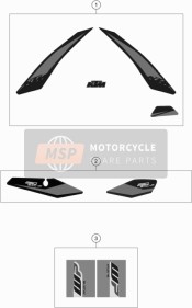 79608198018, Decal Set 250 EXC-F 2019, KTM, 0