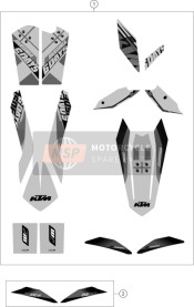 78108096300, Displ. Sticker 250EXC-F Sd 14, KTM, 0