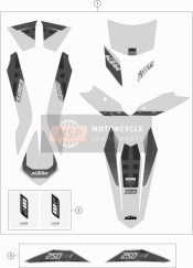 78108396300, Decal Rear Part 250 EXC-F SD16, KTM, 0