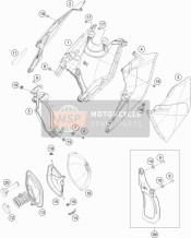 7900600400028I, Rechtsaf Luchtfilter Huis Afdekking, KTM, 1