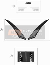 79008155009, Sticker Set Spoiler 250 XC-W ?17, KTM, 0