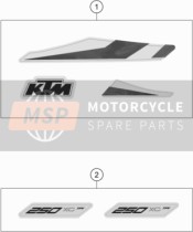 79108098018, Decal Set 250 XC-TPI  2020, KTM, 0