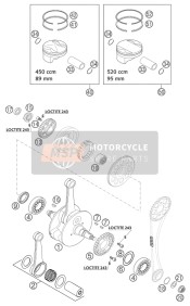 59430007000II, Piston Cpl. 450 D=89mm Si.2 03, KTM, 1