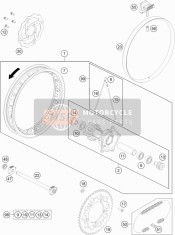 46310015000, Rear Wheel Rep. Kit 65 Sx 2016, KTM, 0