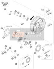 7561010114430, Rear Wheel Cpl.5X17'' Bl/orange, KTM, 0