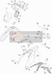 7650801010028, Front Fender White, KTM, 1