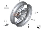 36317683070, Silver Rear Wheel, BMW, 0