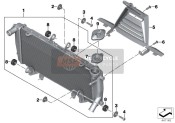 Radiador del motor con hardware de montaje