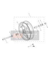 T2000395, Wheel Assy, Front, Red Pinstripe, Triumph, 0