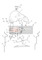 Réservoir de carburant, pompe à carburant et raccords