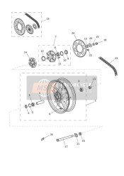 Roue arrière et transmission finale