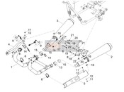 2B008233, Auspuffhalterung, Links, Piaggio, 0