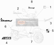 67327700A1, (*) Kit Targhette, Piaggio, 1