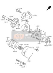 13107S004, Shaft,Oil Pump Idle Gear, Kawasaki, 0