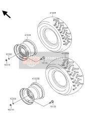 410257502UF, Rim, Rr, 12X7.5AT, S.Gol, Kawasaki, 0