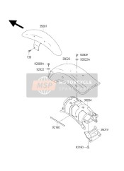 350341264, Reinforce,Rear Fender, Kawasaki, 0