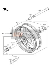 921520182, Collar, Fr, Axle, L=44, Kawasaki, 0