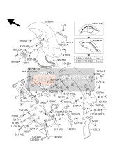 350225114B5, FENDER-COMP-REAR,Black, Kawasaki, 0