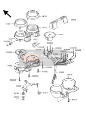 250050003, Speedometer,Mph, Kawasaki, 0