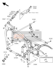 31064004718R, PIPE-COMP,Front Cross,F.S.Blk, Kawasaki, 0