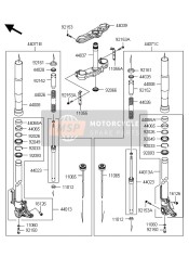 44071075830R, DAMPER-ASSY,Fork,Lh,Black, Kawasaki, 2