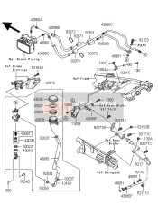 430950614, HOSE-BRAKE, HU-RR Caliper, Kawasaki, 1