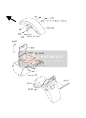 350011205E1, FENDER-ASSY-FRONT,C.L.Blue, Kawasaki, 2