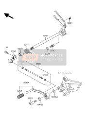 132420229, LEVER-ASSY-CHANGE,Pedal EX250K, Kawasaki, 3