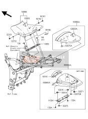 530030132MA, Leather,Rear Seat,Black EX250K, Kawasaki, 0