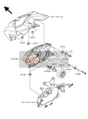 230070017, LENS-COMP ,Head Lamp L, Kawasaki, 1