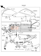 53065001217M, Coverseat,Silver, Kawasaki, 0