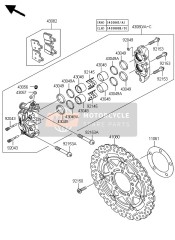 430800046GN, CALIPER-SUB-ASSY,Fr,Rh,Silver, Kawasaki, 1