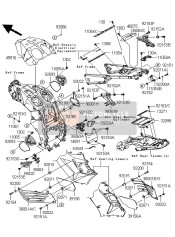 36001007018T, COVER-SIDE, Knee Grip, Rh, B, Kawasaki, 2