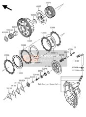 130890007, PLATE-CLUTCH,T=2.0 ZX636-C1H, Kawasaki, 1