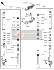 44071110630F, DAMPER-ASSY,Fork,Rh,Black, Kawasaki, 0