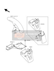 350231543, Garde Boue Arriere Zx, Kawasaki, 0