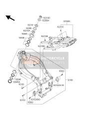 321600033458, FRAME-COMP,Al,Fr,P.Silver, Kawasaki, 0