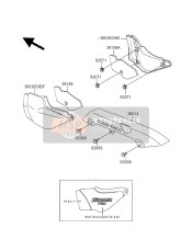 360305149VJ, COVER-SIDE,Lh,Boulogne/gray, Kawasaki, 1