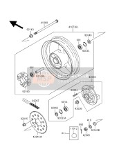 420411376, Couronne 45 D ZX400 L, Kawasaki, 1