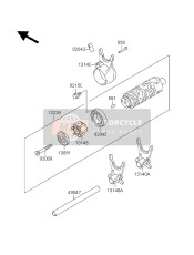 Gear Change Drum & Shift Fork