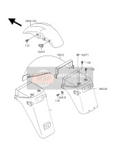 350401052H3, FENDER-COMP-FRONT,C.W EX500-E4, Kawasaki, 1