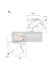 3600115386F, COVER-SIDE,Lh,P.White, Kawasaki, 0