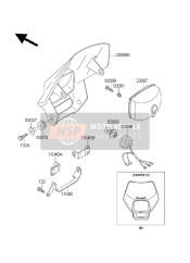 2300550506W, BODY-COMP-HEAD Lamp,L.Gr KDX20, Kawasaki, 0