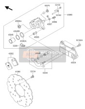 430340125, HOLDER-BRAKE, Rr, Kawasaki, 0