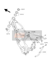 321601486GD, FRAME-COMP,Downtube,Rh,G.Gray, Kawasaki, 0