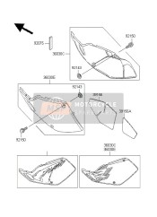 3603053666F, COVER-SIDE, Rh, P.White, Kawasaki, 0